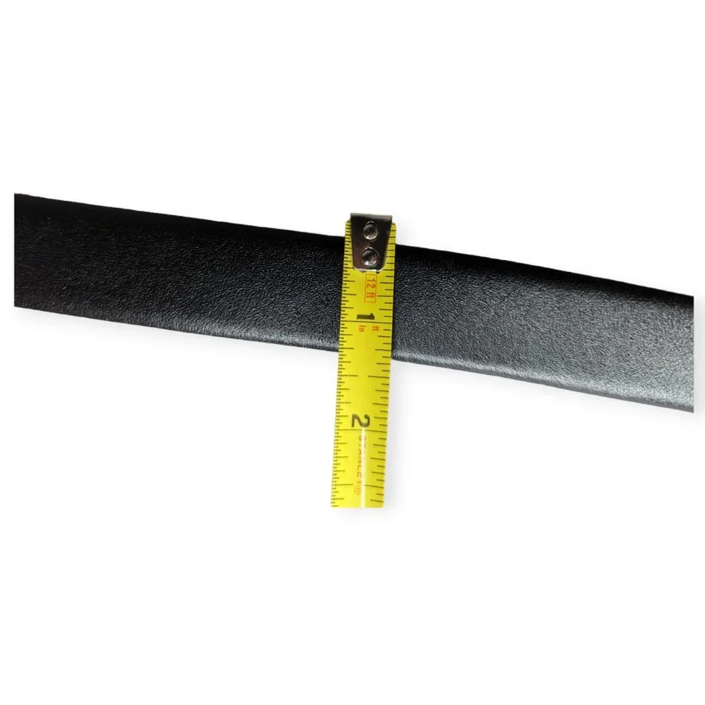 Pierre Cardin Black Leather Belt with Brass Buckle Size 40